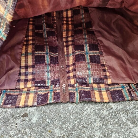 Selene Sport Women Blazer Jacket Brown Snake Skin Pattern Coat Size S - Picture 11 of 13